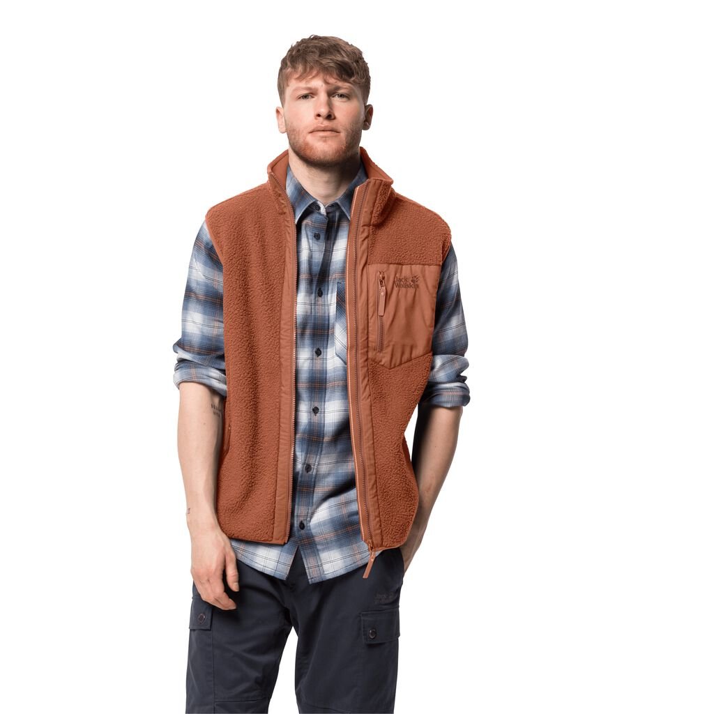 Jack Wolfskin KINGSWAY Vestes Homme Cuivre - RJZBIQN-83